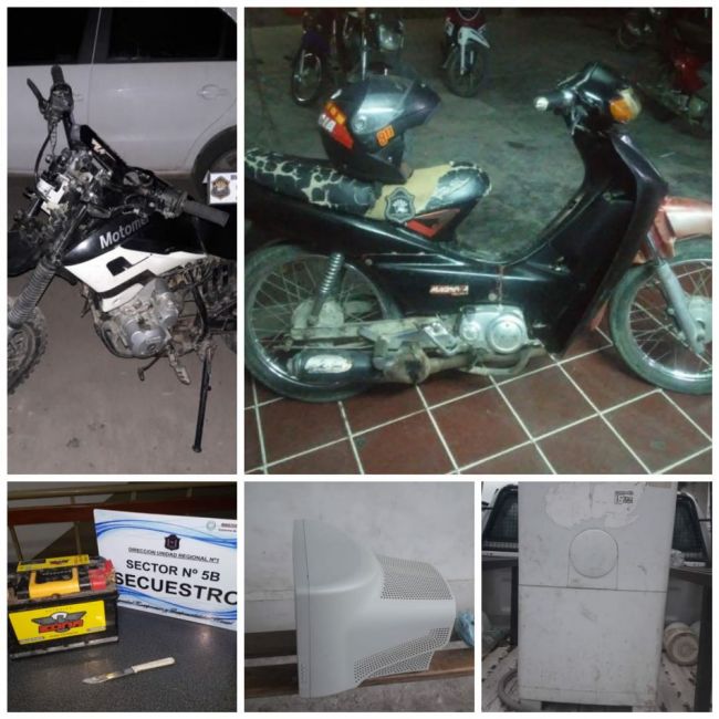 Elementos recuperados en distintos oepartivos