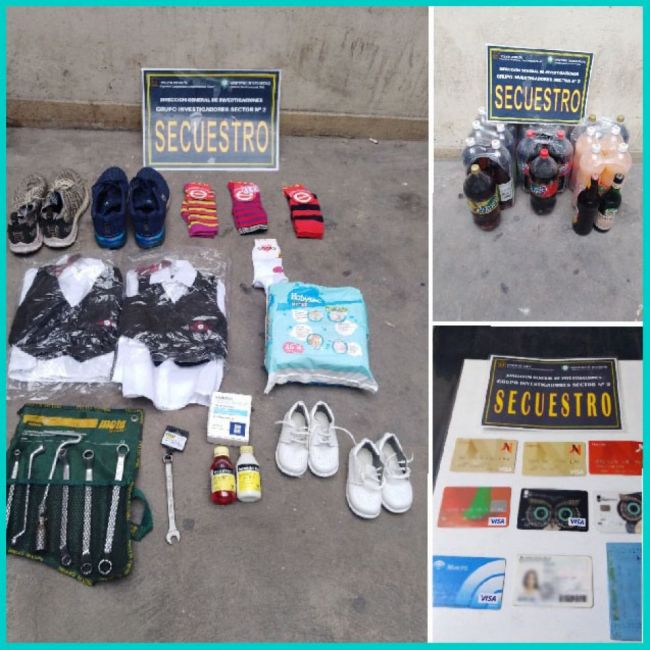 Algunas de las compras del malviviente