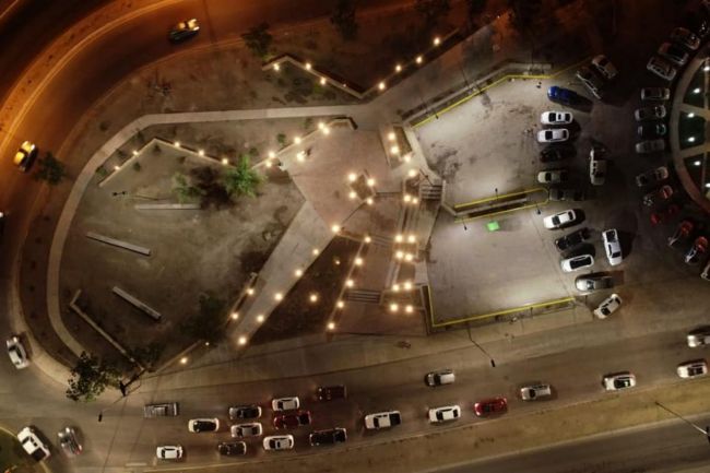 Vista aérea de la plazoleta