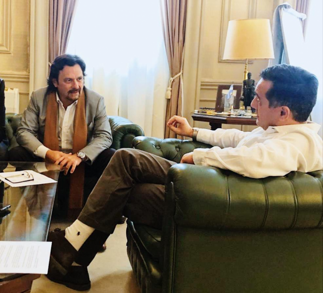 Sáenz con el ministro Finocchiaro