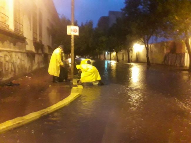 Operativo limpieza durante la tormenta