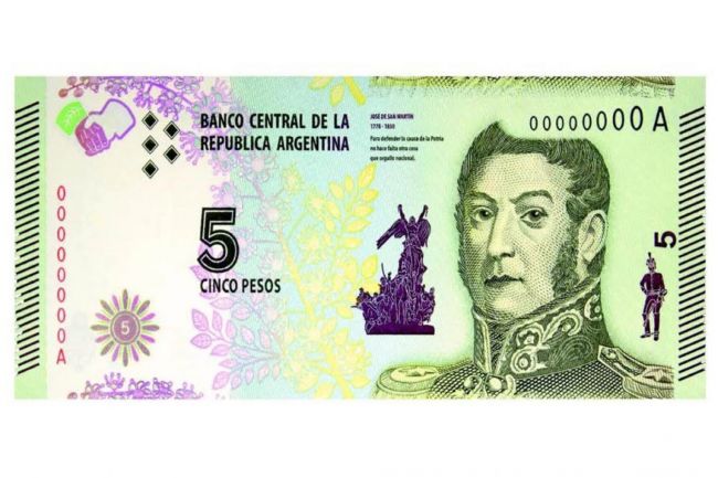Se estira la vigencia del billete de 5 pesos