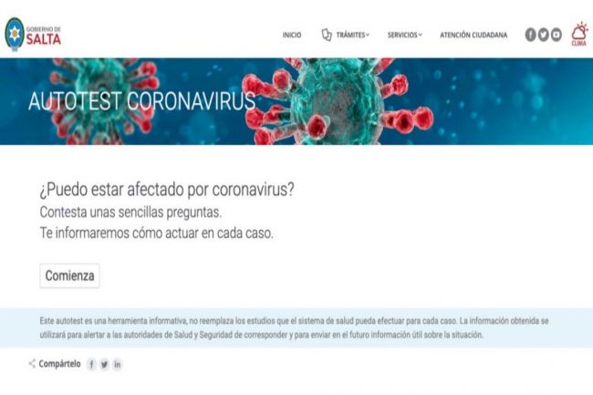 La página es salta.gob.ar/coronavirus