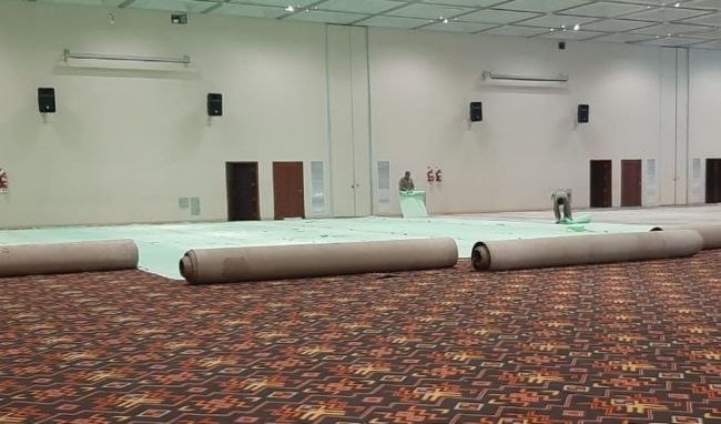 Trabajos en el Centro de Convenciones   Crédito foto: @RodriguezFacu