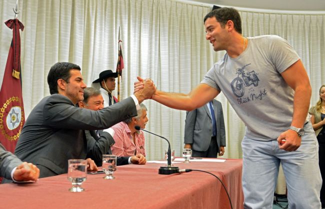 Saludo con el intendente de Rosario de Lerma