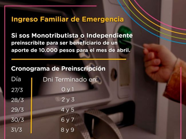 Esquema de pre inscripción on line
