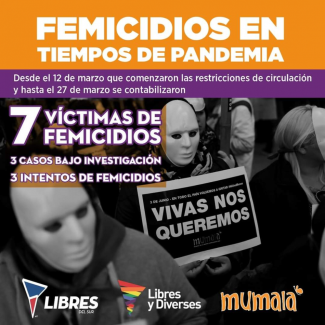 Estadísticas de femicidios durante el aislamiento