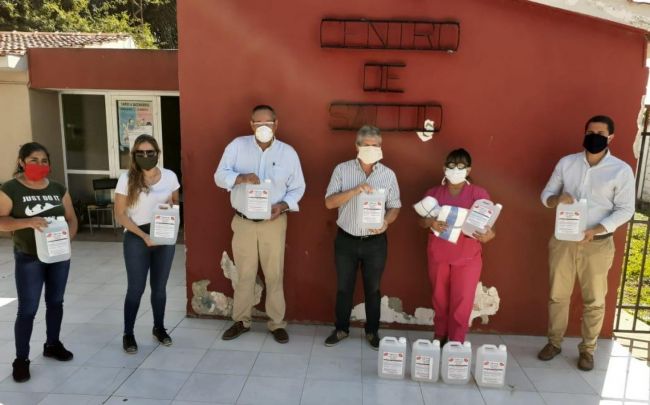 La firma Seaboard entregó alcohol desinfectante