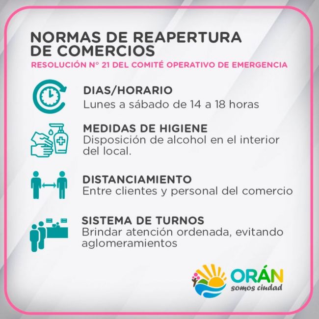 Reapertura de comercios en Orán