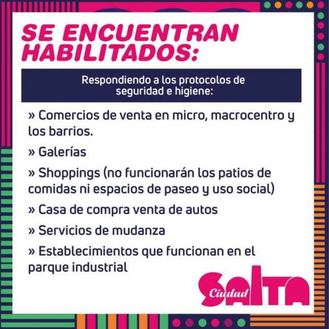 Rubros recientemente habilitados