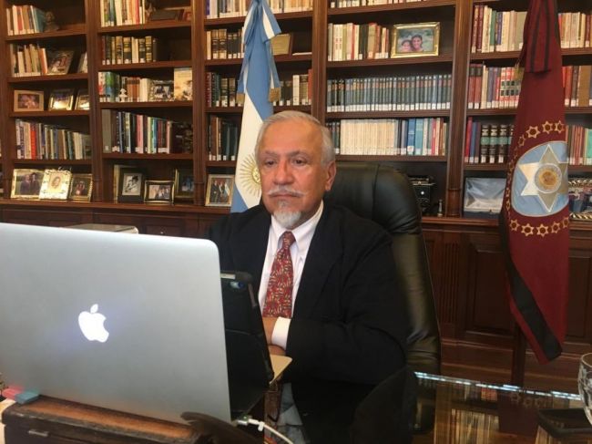 El senador Romero en la sesión virtual