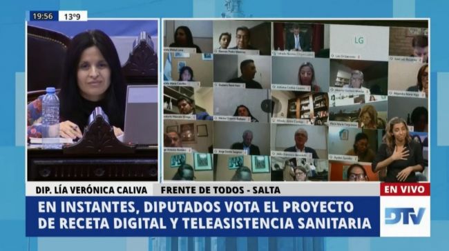 La diputada salteña Caliva interviniendo desde el Congreso