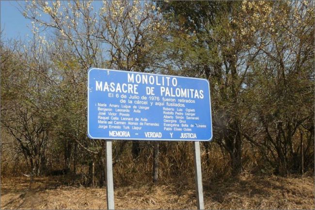 El lugar de la masacre en ruta 9