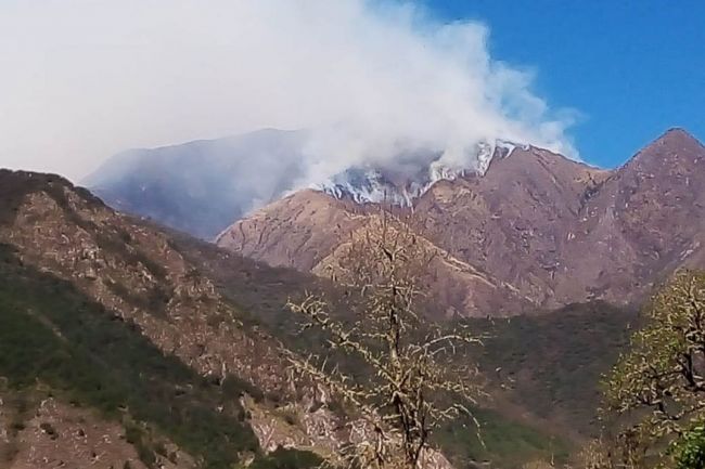 Incendio a tres mil metros de altura