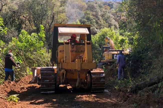 Obras en la ruta a Los Toldos