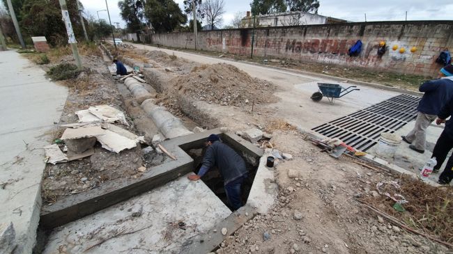 Avanza la obra de desagüe