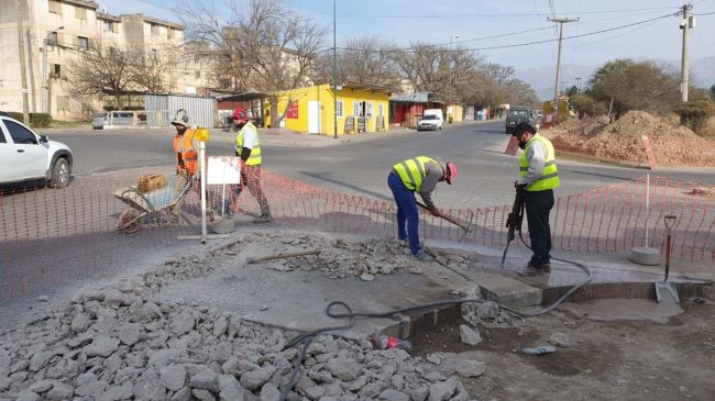 Rotonda en obras