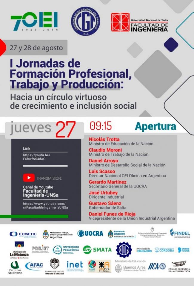 Encuentro virtual los días 27 y 28 de agosto