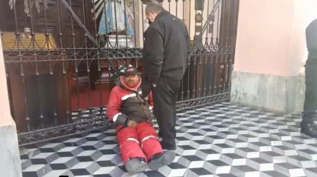 Protesta de mineros en la Catedral