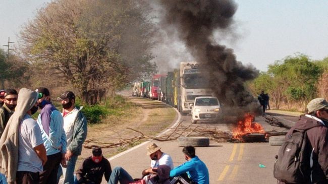Uno de los cortes de ruta en San Martín