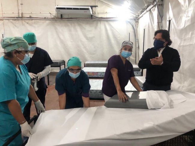 Puesta a punto para habilitar la carpa del San Bernardo