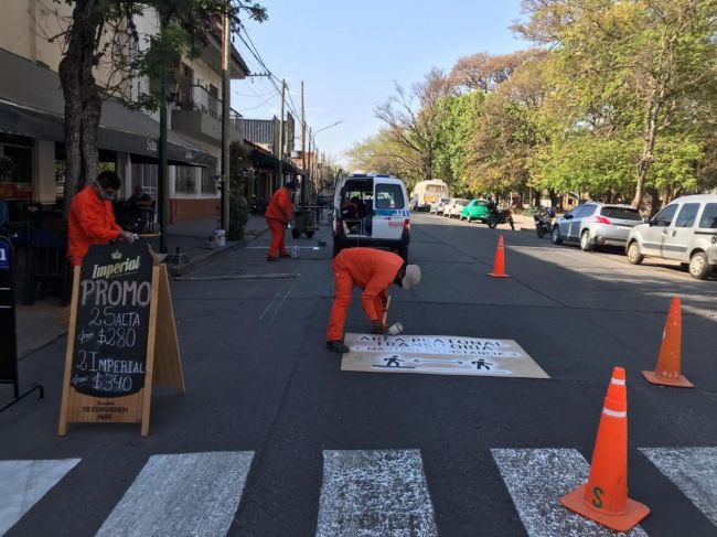 Demarcación de espacios para la gastronomía