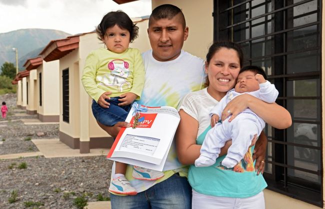 Una familia beneficiaria