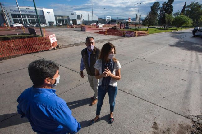 Obras viales en el acceso a San Remo