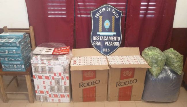 Contrabando de coca y cigarrillos