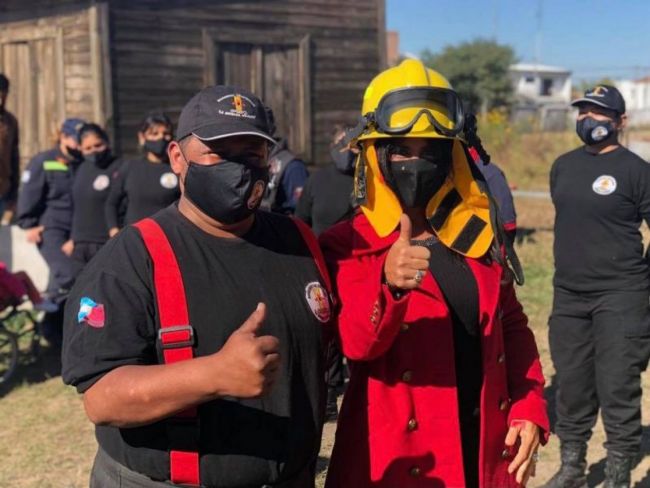 Bomberos de celebración