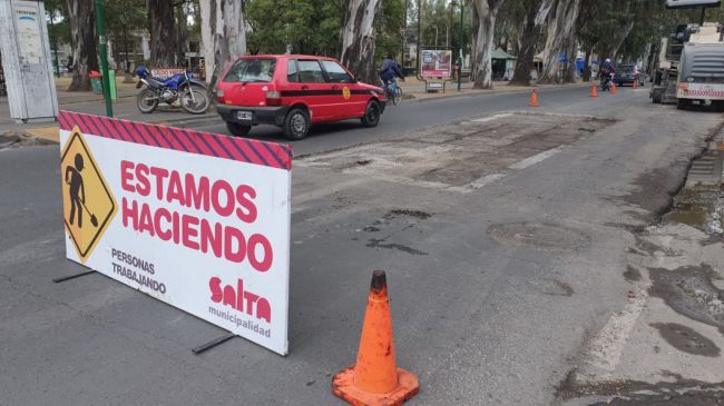 Trabajos en avenida San Martín