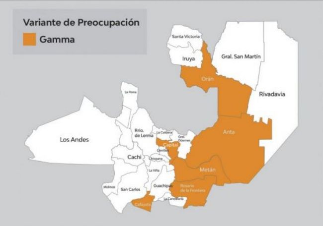 El mapa de la variante de Manaos