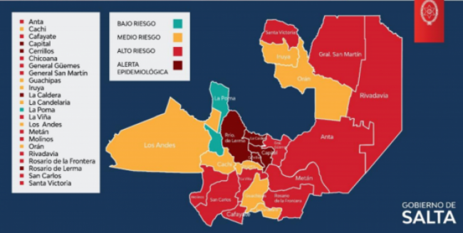 Mapa epidemiológico de Salta