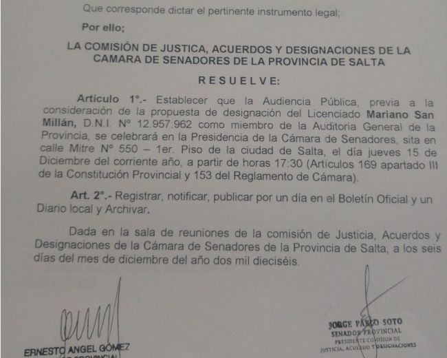 Convocatoria a audiencia