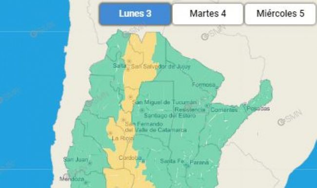 La zona comprendida abarca todo el centro del país