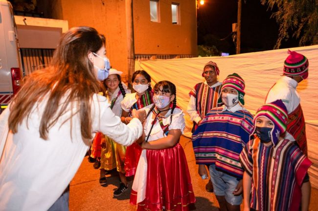 La intendenta en la noche del sábado en Ciudad de Navidad