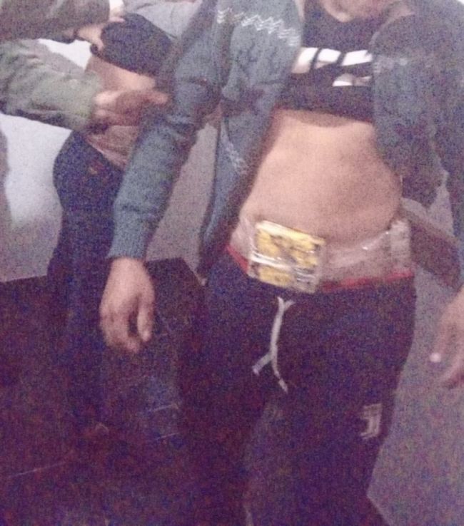 Cocaína pegada al cuerpo