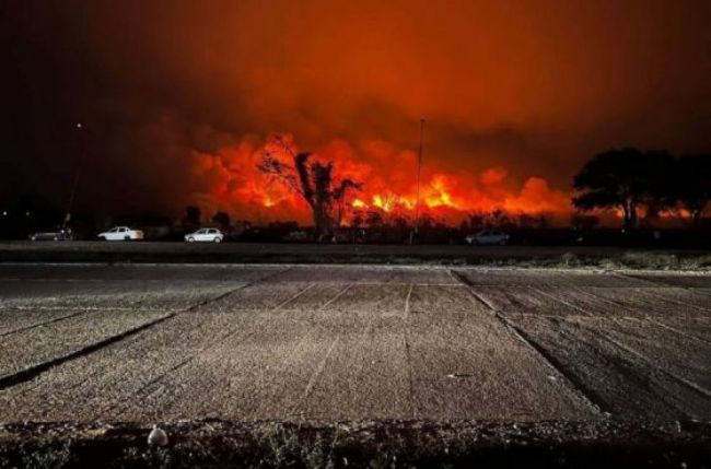 Quema de pastizales en Orán