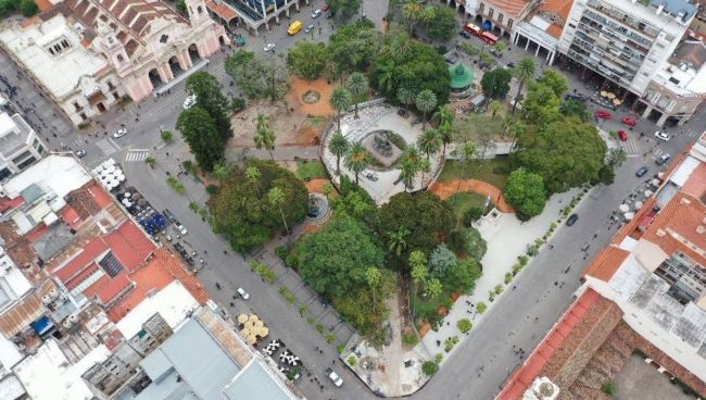 Obras en plaza 9 de Julio