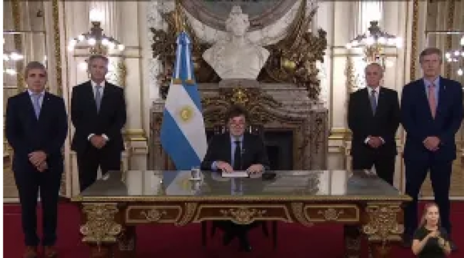 Milei en cadena nacional