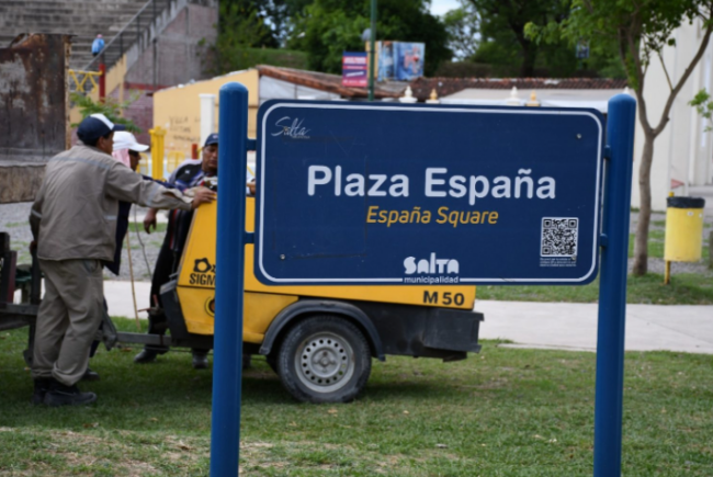 Trabajos en Plaza España