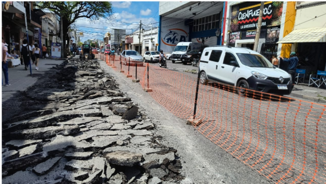 Obras en calle Pellegrini