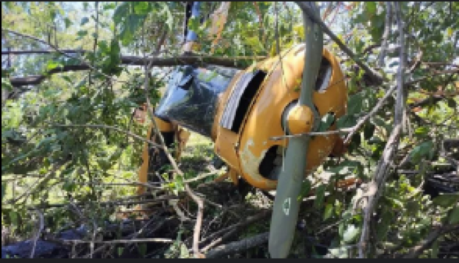 Así quedó la avioneta