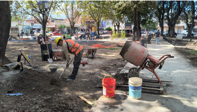 Trabajos en plaza Alvarado