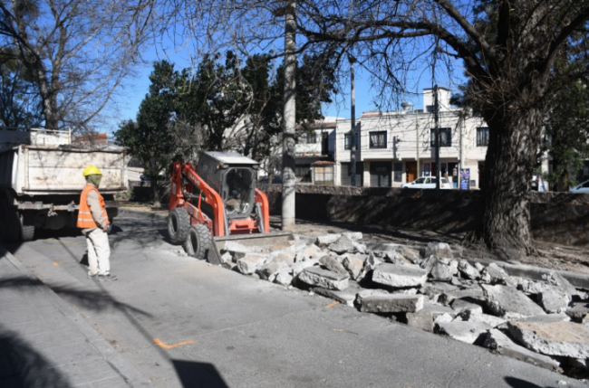 Trabajos en calle Corrientes