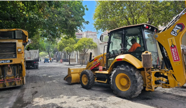 Trabajos en calle Santiago del Estero