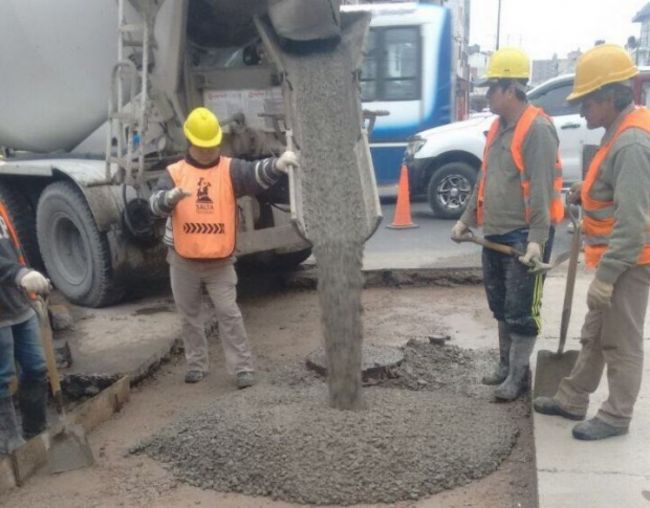 Obras de reparación de pavimento