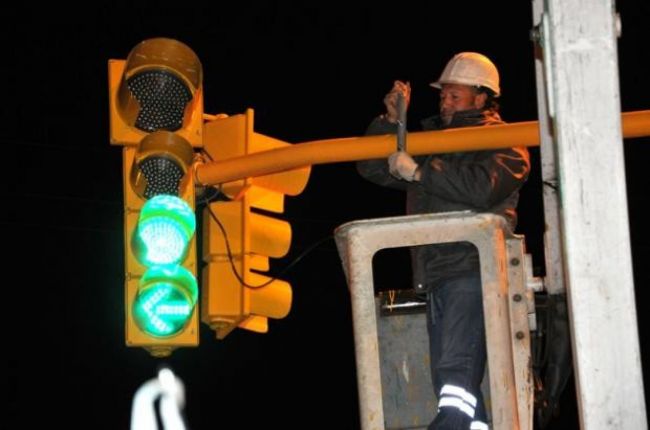 Trabajo en semáforos de la ciudad