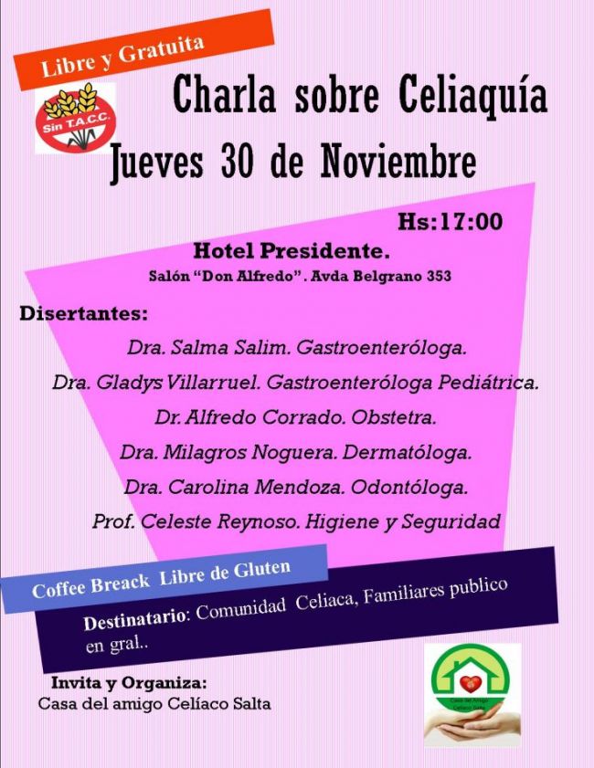 La charla es abierta a todo el público y gratuita