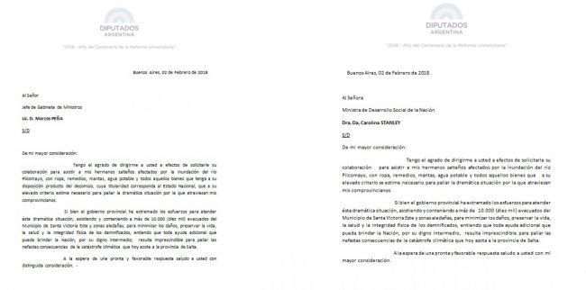 Notas a funcionarios nacionales